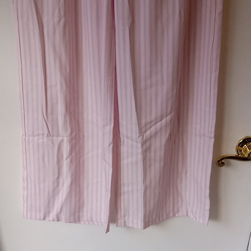 Pink Striped Wide-Leg Pajama Pants Satin Feel Size LP - Picture 3 of 8